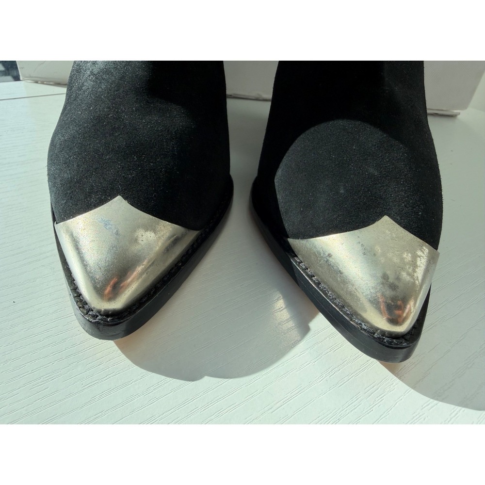Isabel Marant Lamsy Black Suede Cap Toe Cone Boots Size 40 fits 39 9 fits 8.5 US - Picture 6 of 16